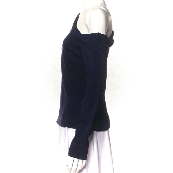 Cushnie et Ochs Navy One-Shoulder Gathered Sleeved Top NWT - Picture 14 of 15